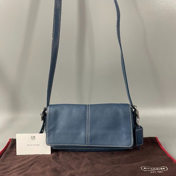 Leather crossbody bag Coach Blue in Leather - 25256440